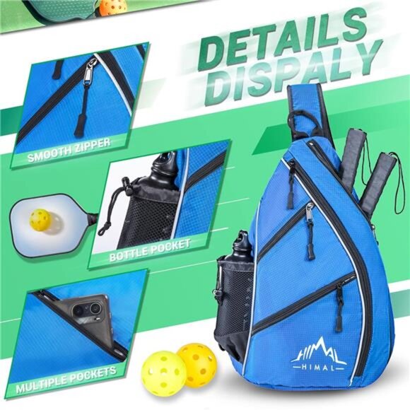 Pickleball Bag-Adjustable Pickleball,Tennis,Racketball Sling Bag-Pickleball - Picture 5 of 8